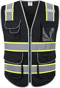 JKSafety Safety Vest for Men Women Reflective Hi Vis JK901 Black M by JKSafety