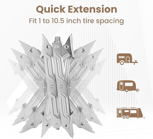 X-Shaped RV Wheel Chock Fit 4.13” to 13.4” Camper Wheel Chock Stabilizer Scissor - Image 4