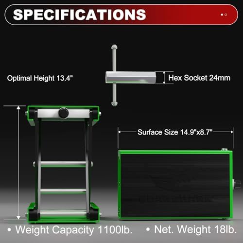 Aluminum Motorcycle Scissor Lift Jack, 1100LBS Heavy Duty - Image 2