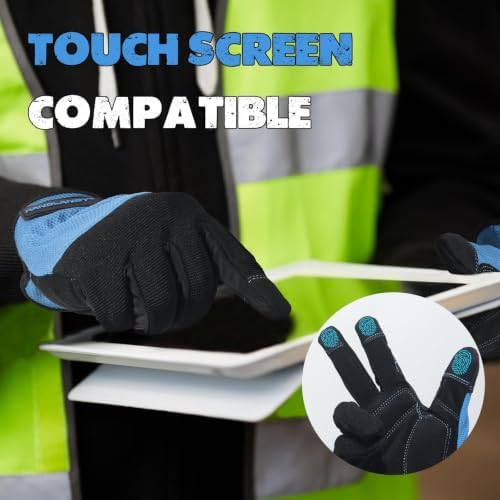 HANDLANDY Work Gloves for Men & Women, Utility Mechanic Working Gloves Touch - Image 4