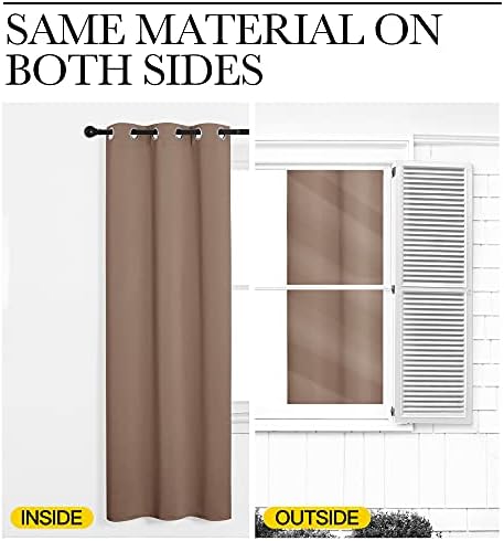NICETOWN Bedroom Blackout Curtains, 55 x 108-inch, Cappuccino - Image 6