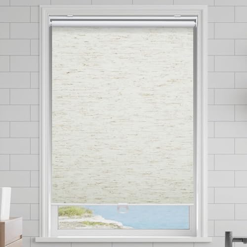 AOSKY Blackout Cordless Roller Shades, 34.5" W x 64" H, Linen Cream - Image 2