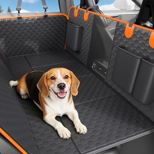 Dog Car Seat Cover for Back Seat Waterproof Oxford Fabric, Hard Bottom Back by REDASW