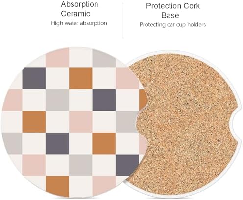 Ceramic Car Coasters – Absorbent Car Cup Holder Coaster Set - Image 3