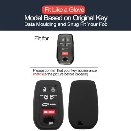 2pcs Compatible with Toyota Sienna Smart 6 Buttons Key Fob Cover Case Key Chain - Image 2