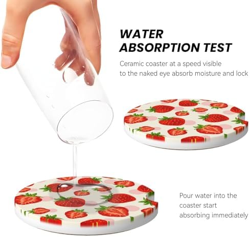 Strawberry Car Coasters for Cup Holder - Image 3
