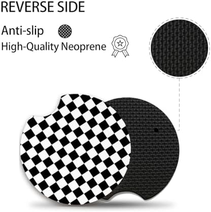 Cute Car Coasters for Cup Holders, 2 Pack Absorbent Universal Neoprene Car - Image 3