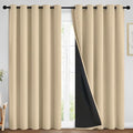 Yakamok Beige 100% Blackout Curtains 84 Inches Long by Yakamok