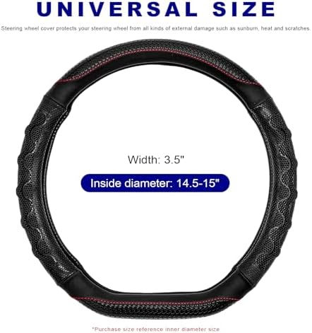 D-Shaped Steering Wheel Cover, Leather Car Wheel Protector - Image 2