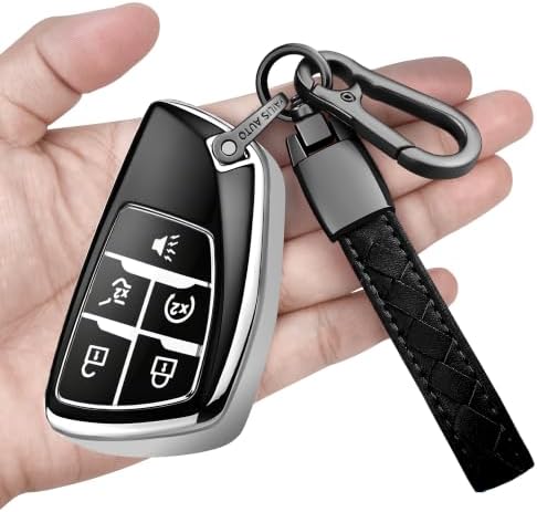 Soft Key Fob Cover with Keychain, 2021-2026 Chevy GMC Smart Key Protector by Sindeda