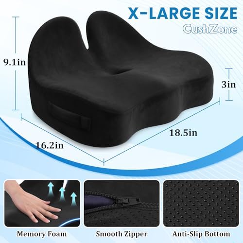 CushZone Extra Large Seat Cushion, Sciatica Support - Image 2