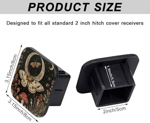 Moth Butterfly Tow Hitch Covers Heavy Duty Rubber Trailer Hitch Cover 2" - Image 2
