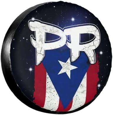 Puerto Rico Pr Flag Spare Tire Cover, Universal Waterproof & Dustproof Wheel by YSYZSDS