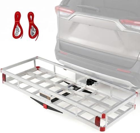 Aluminum Cargo Carrier, Hitch Mount Luggage Basket by TOOLSEMPRE