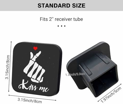 Swono Trailer Hitch Receiver Cover Kiss Me Interesting Pattern 2in Tow Truck Cap - Image 2