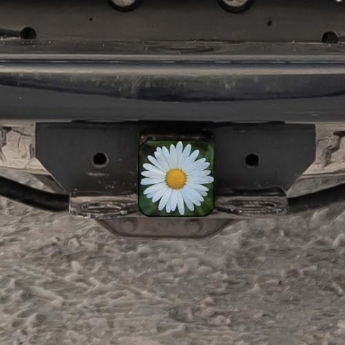 Swono White Daisy Trailer Hitch Covers, Bloom White Daisy Flower in Grass Cute - Image 5