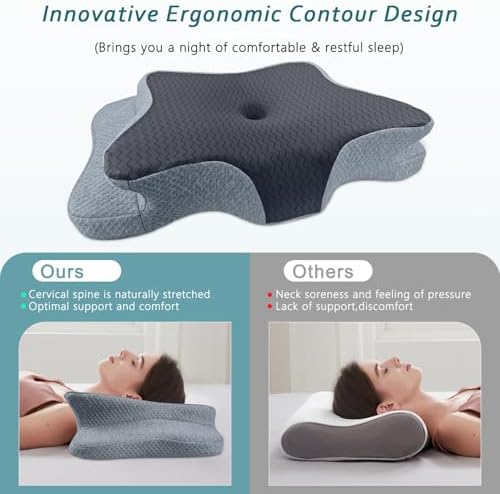 CHxxy Cervical Pillow for Neck Pain Relief, Memory Foam Pillows - Image 3