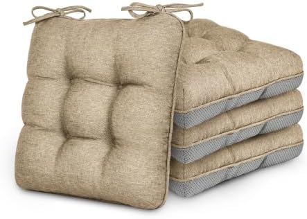 Love's cabin Memory Foam Chair Cushions Set of 4, 15.5 Inch by Lovescabin