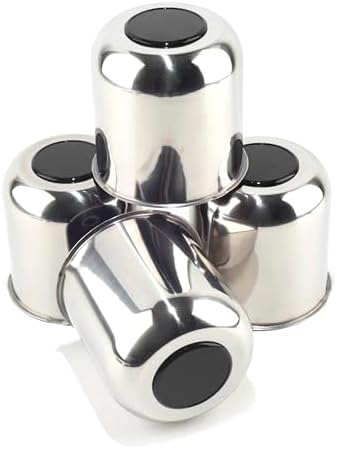 4Pcs 4.25" Stainless Trailer Wheel Center Caps, 4.29" H Chrome - Image 2