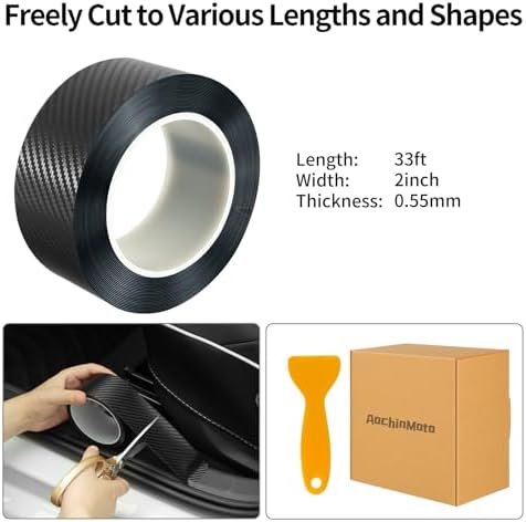 Carbon Fiber Wrap Tape for Car Door Sill Protector, Waterproof - Image 6