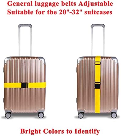 2 Pack Suitcase Belts, Adjustable Luggage Straps, Bright Colors Travel Packing - Image 4