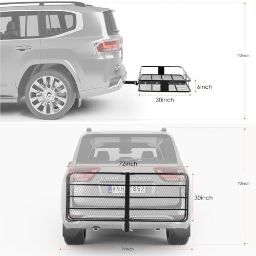 GarveeTech 72" x 30" x 6" Heavy-Duty Hitch Cargo Carrier – 600 Lbs Capacity - Image 2