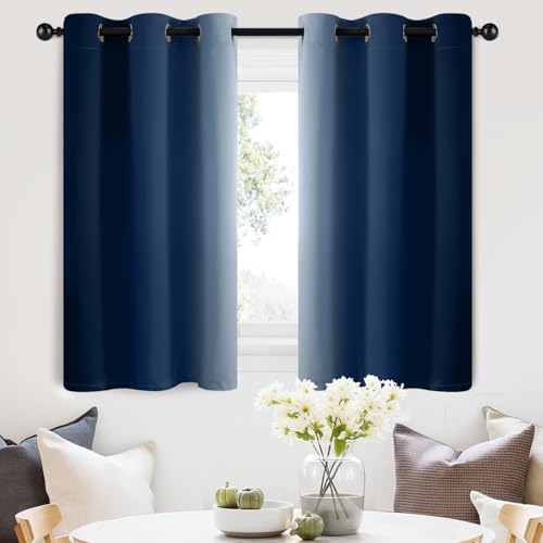 SimpleHome Ombre Blue to Grey White Curtains by SimpleHome