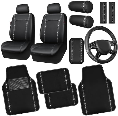 CAR PASS 14 PCS Bling Diamond Car Accessories Set by CARPASS