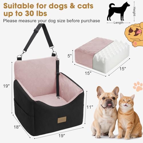 JOEJOY Dog Car Seats for Small Medium Dogs Under 35lbs, Dog Booster Seat - Image 4