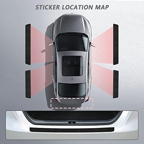 5PCS Car Door Sill Protector, Carbon Fiber Threshold/Rear Bumper Guard - Image 6