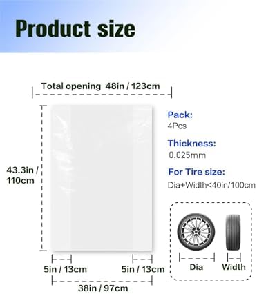 4-Pack tire Storage Bags, Waterproof Tire Covers - Image 2