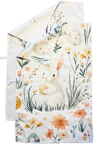 Cerise Easter Premium Microfiber Kitchen Towels | Waffle Weave Microfiber | - Image 2