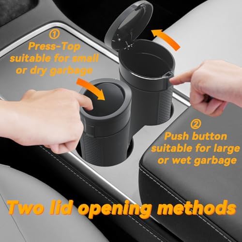 Car Trash Can with Lid, 2 Pack, 180 Trash Bags - Image 2