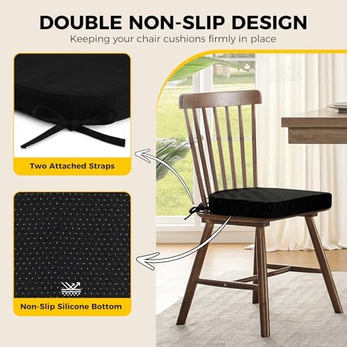 downluxe Indoor Chair Cushions for Dining Chairs, Soft and Comfortable Textured - Image 4