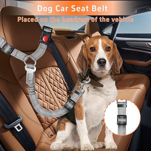 Seyezo Dog Car Seat Belt for Car, 2 Piece Set Retractable Dog Car Harness - Image 3