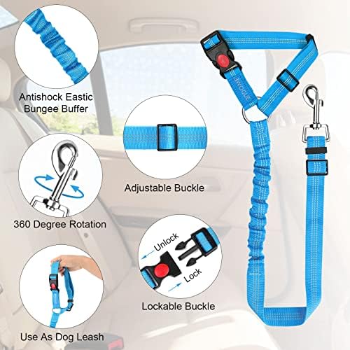 BWOGUE Dog Seat Belt for Car, Headrest Restraint Bungee Lead - Image 4