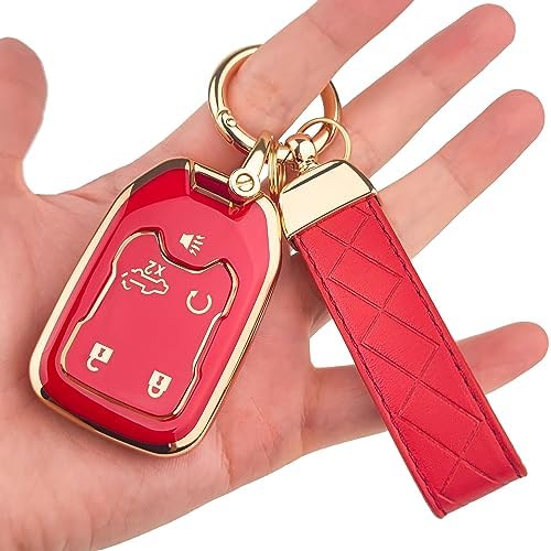 OLLEN 5-Button TPU Key Fob Cover, Fit by OLLEN