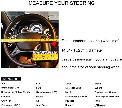 Steering Wheel Cover, Anti Slip Cover, Crocodile Grain Leather - Image 6