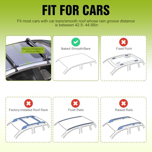 Universal Car Roof Rack, 42.91in-44.88in Adjustable Roof Rack Cross Bars - Image 4