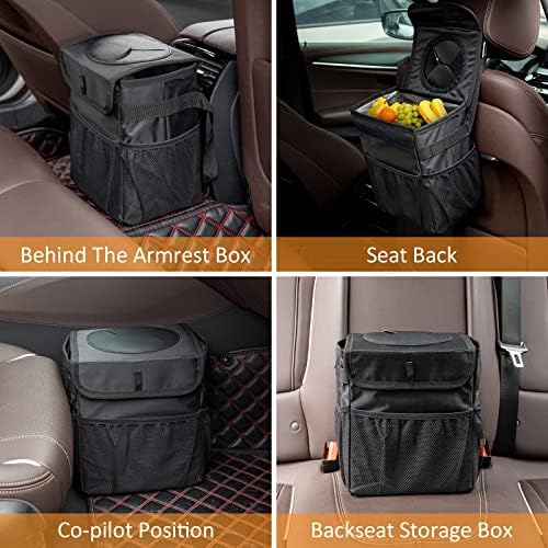 Car Trash Can Foldable Garbage Bin Leakproof 2.3 Gallons Car Trash Bag Black - Image 6