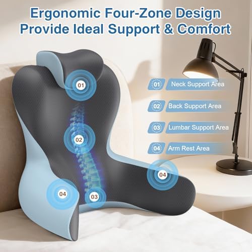 22" XL Reading Pillow Sitting in Bed, Back Support & Armrests - Image 3