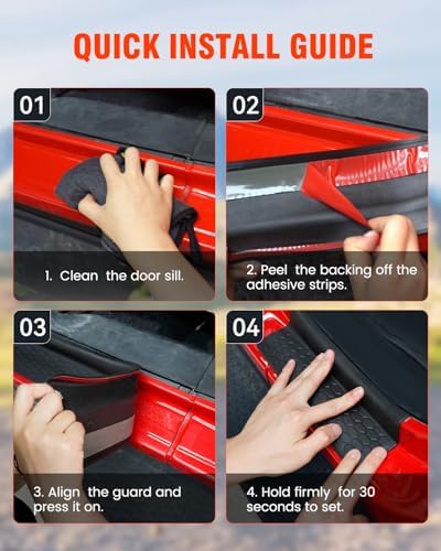 Door Sill Guards Kit Fits 2018-2026 Jeep Wrangler JL JLU Unlimited & JT - Image 5