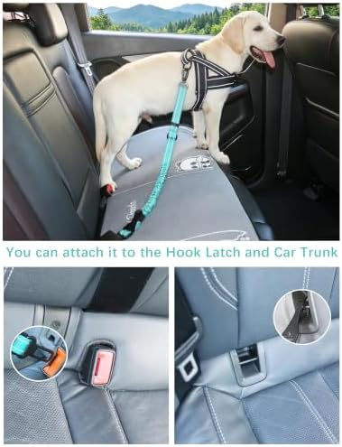 AUBELL Dog Seat Belt for Car, Updated 3-in-1 Bungee Dog Car Harness - Image 2