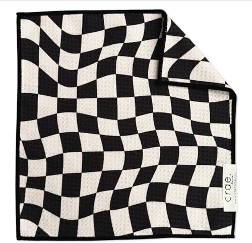 Double-Sided Microfiber Washcloths, Waffle Weave Kitchen Washcloths by CraeHome