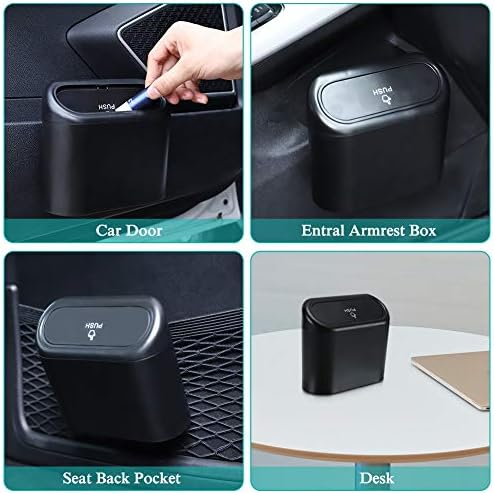 Accmor Car Trash Can with Lid, Mini Auto Dustbin Garbage Organizer Holder 2 - Image 6