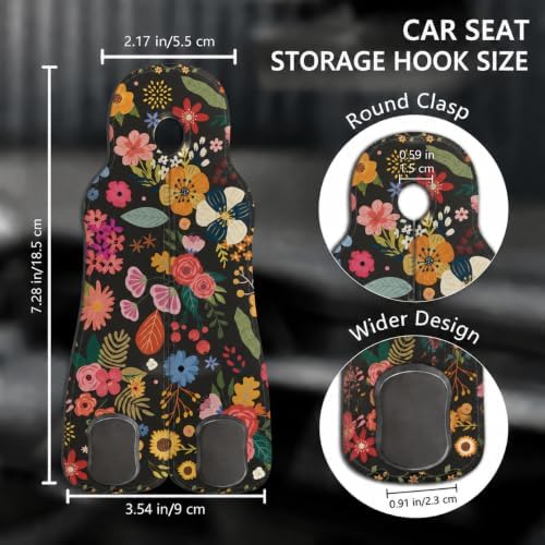 Cute Floral Car Seat Back Storage Headrest Hooks - Image 2