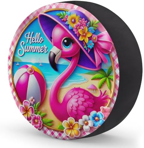 Rv Spare Tire Cover Wheel Summer Flamingo Tire Covers Wheel Protectors - Image 2