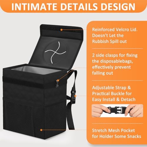Vankor Car Trash Can with Lid Leak Proof Car Accessories - Image 4