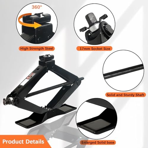 Scissor Car Lift Jack 2.5 Ton for Sedans, MPVs & SUVs, Compact Portable Cross - Image 4