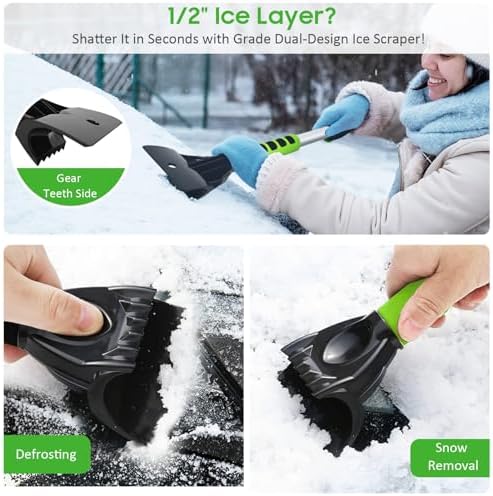 YeewayVeh 39in Car Snow Brush Ice Scraper 360° Rotating, Extendable - Image 2